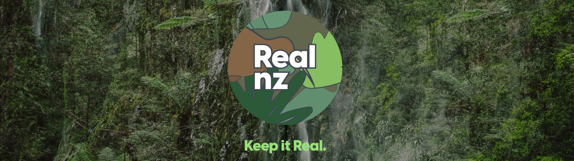 Green forest background image with green RealNZ Keep it Real logo overlayed.