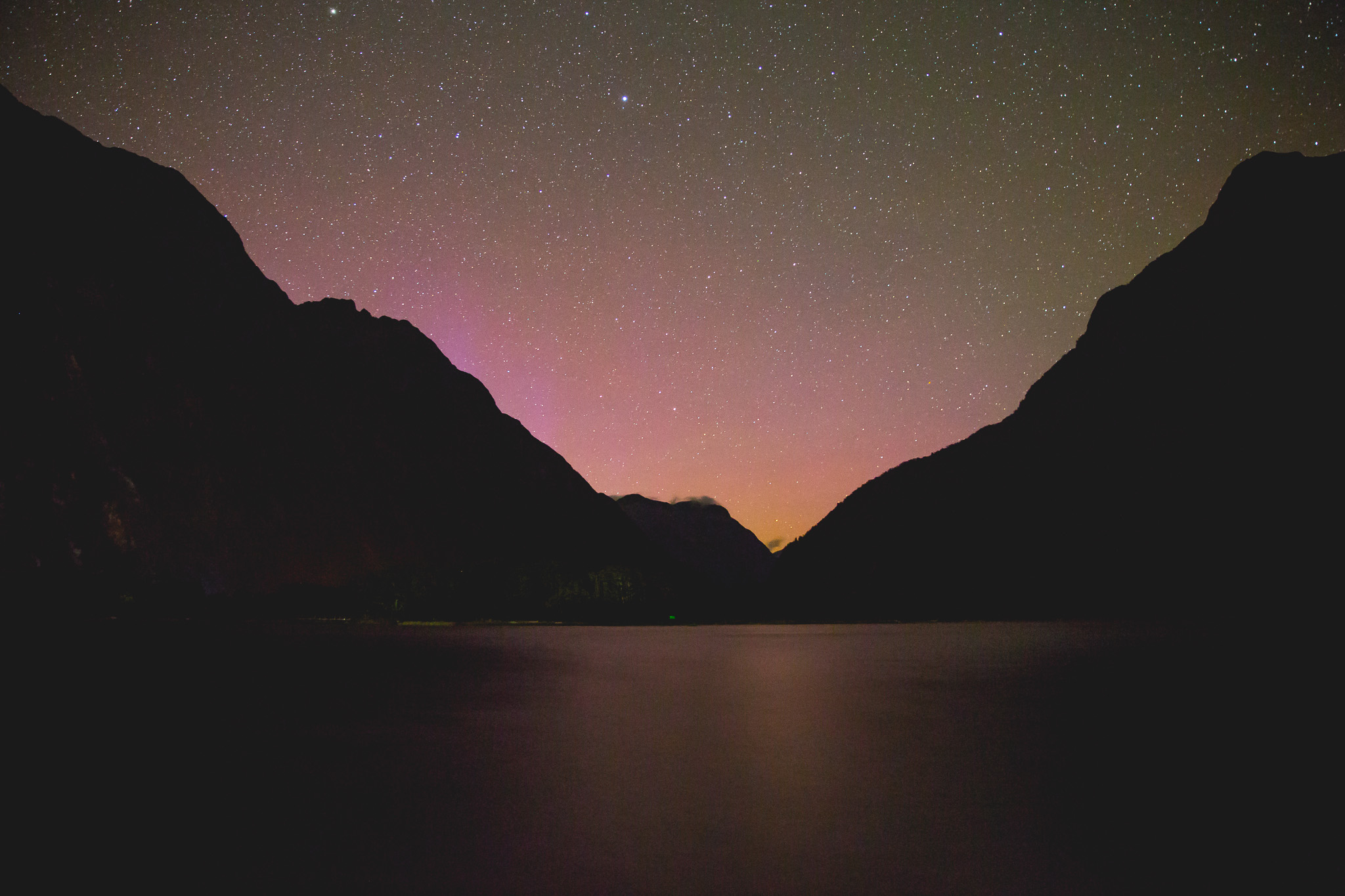 Southern Lights in Milford Sound