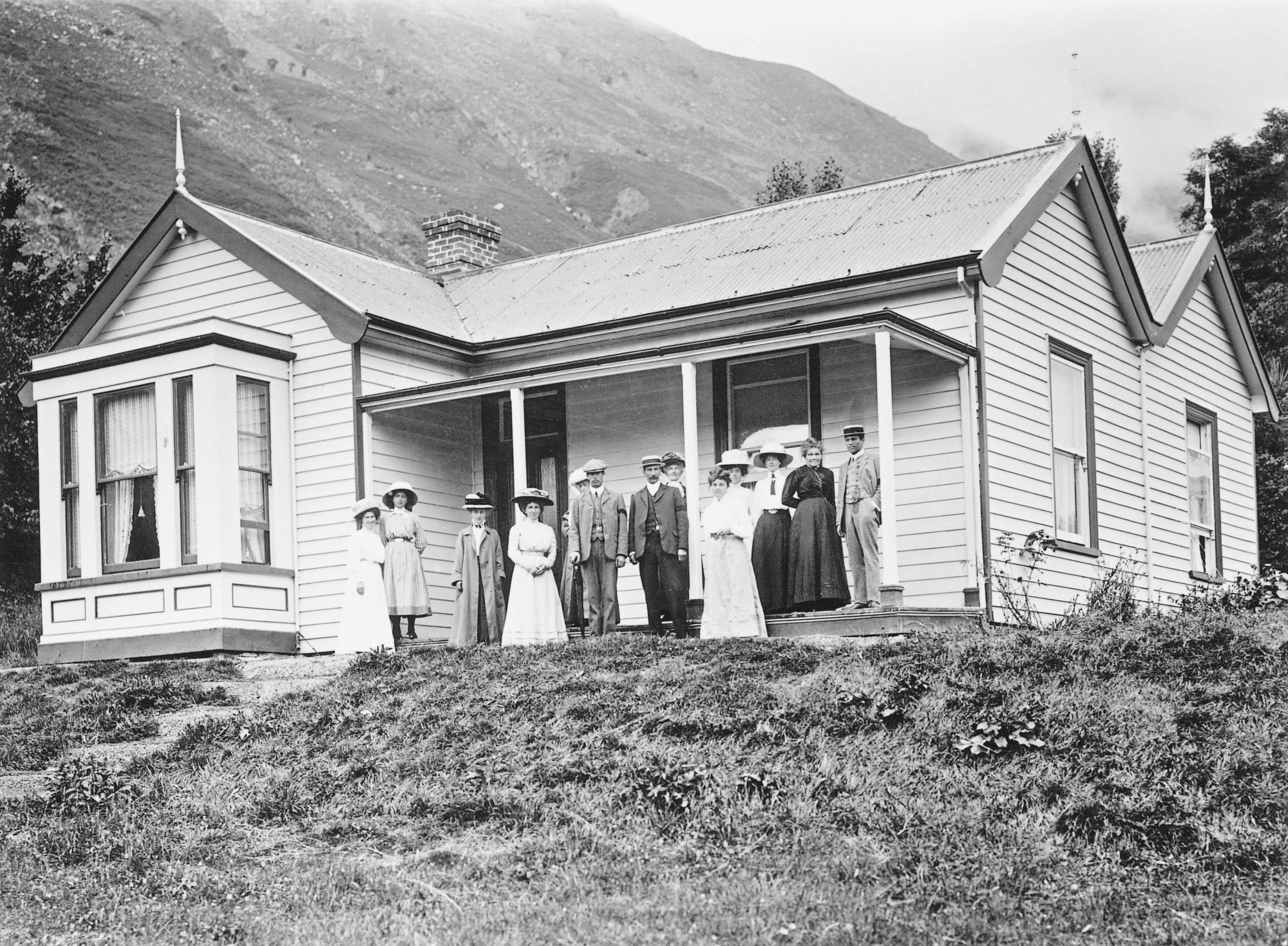 the Mackenzie family in front of walter peak