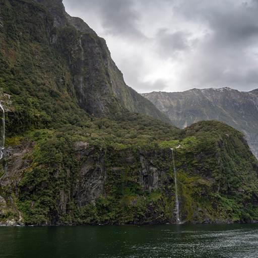 Small waterfalls in Milford Sound