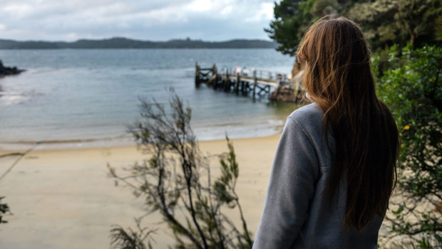 A woman looking out to the coast