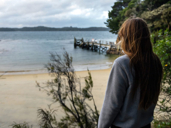 A woman looking out to the coast