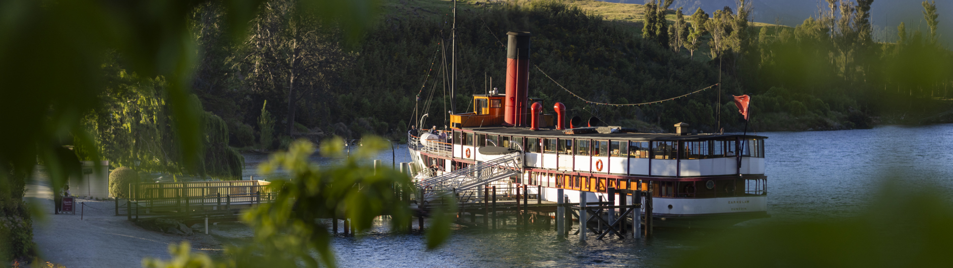 The historic TSS Earnslaw docked at Walter Peak.