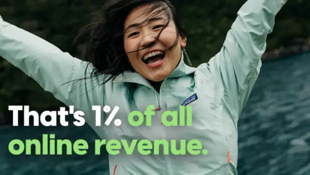 Smiling woman on a boat with text: “That’s 1% of all online revenue.”