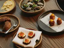 Selection of small dishes served aboard a Milford Sound cruise.